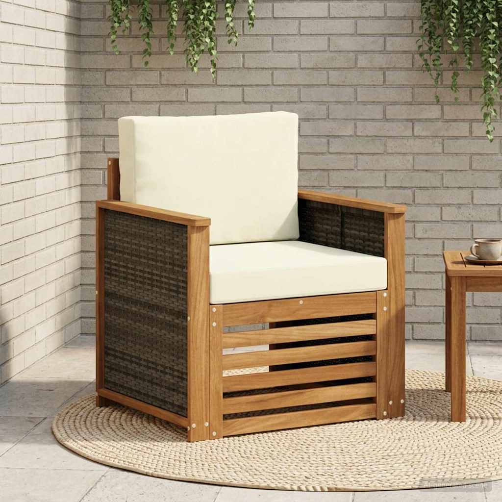 vidaXL Outdoor Sofa Solid Acacia Wood Natural