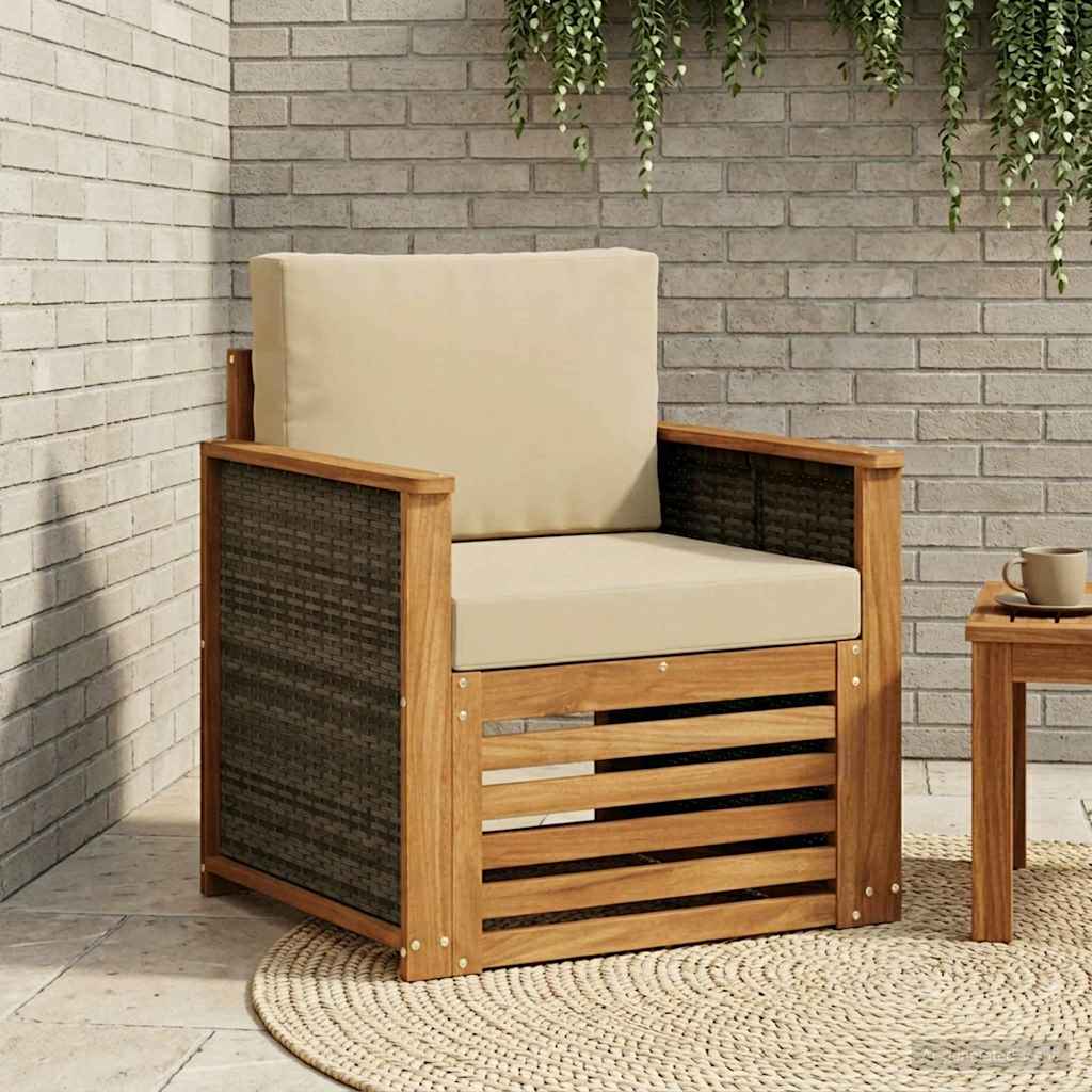 vidaXL Outdoor Sofa Solid Acacia Wood Natural
