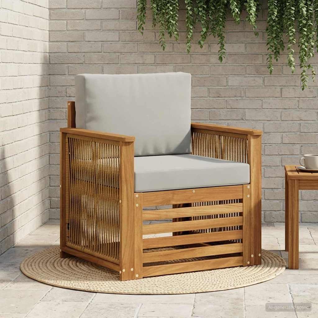 vidaXL Outdoor Sofa Solid Acacia Wood Natural