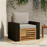 vidaXL Outdoor Sofa Solid Acacia Wood Natural