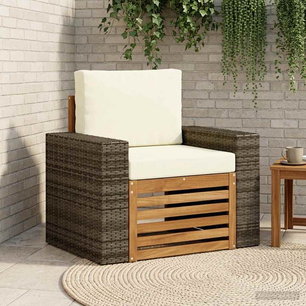 vidaXL Outdoor Sofa Solid Acacia Wood Natural