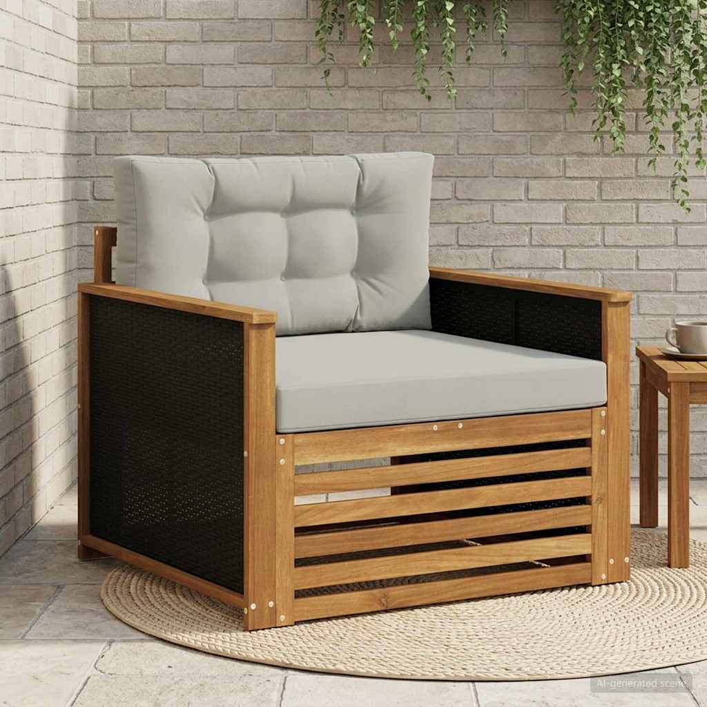 vidaXL Buiten bank set Massief Acacia Hout en Polyester Naturel