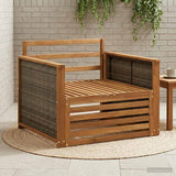 vidaXL Buiten bank set Massief Acacia Hout en Polyester Naturel