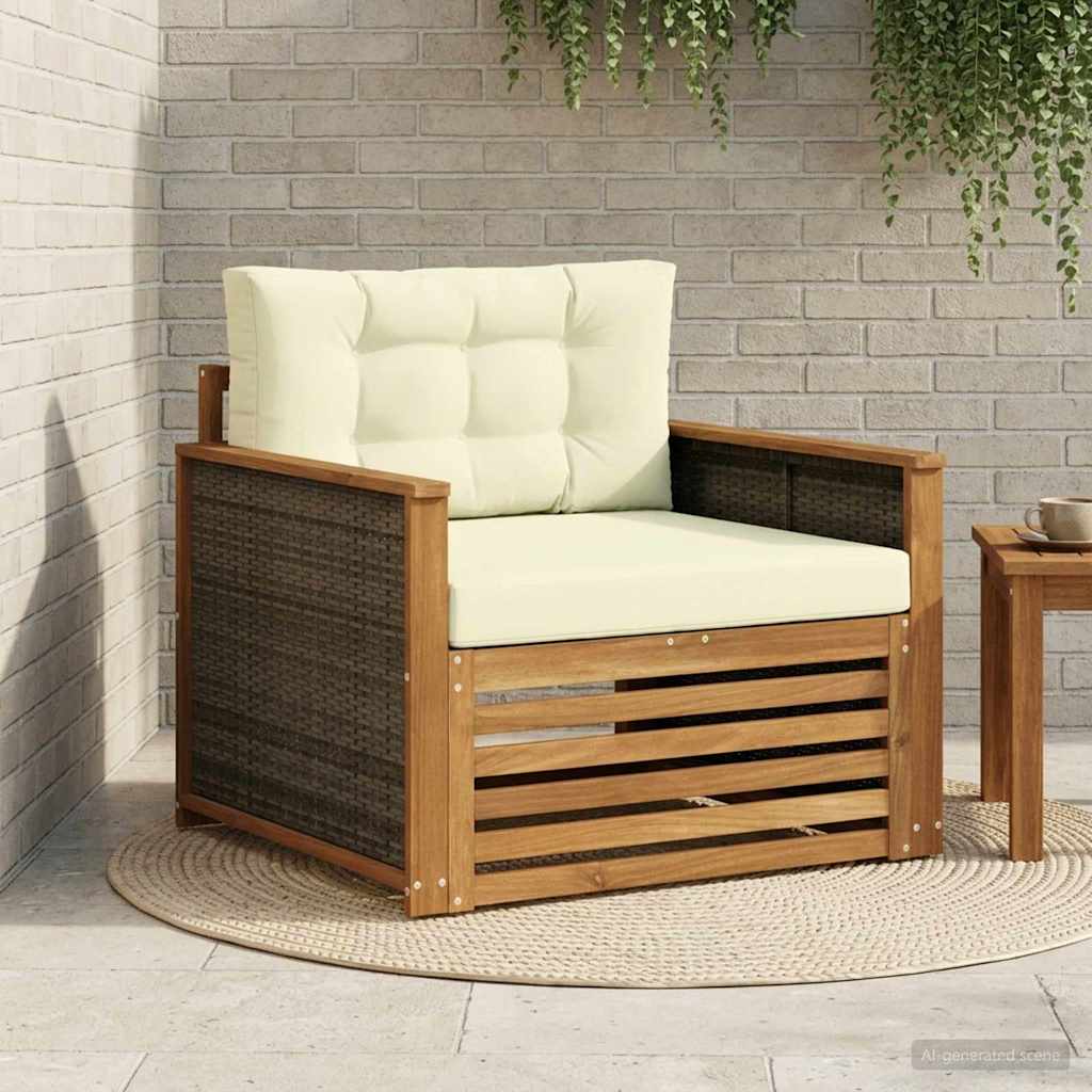 vidaXL Buiten bank set Massief Acacia Hout en Polyester Naturel