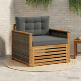 vidaXL Buiten bank set Massief Acacia Hout en Polyester Naturel
