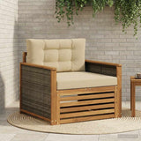 vidaXL Buiten bank set Massief Acacia Hout en Polyester Naturel