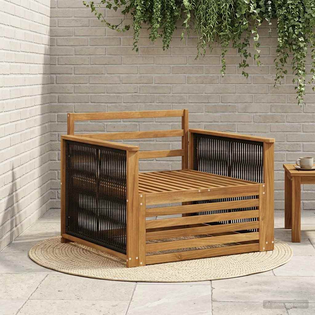 vidaXL Buiten bank set Massief Acacia Hout en Polyester Naturel