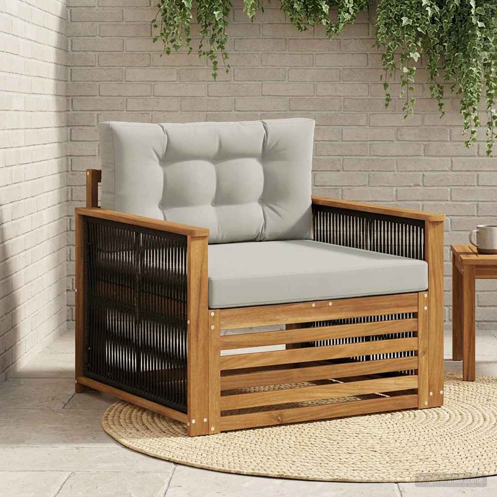 vidaXL Buiten bank set Massief Acacia Hout en Polyester Naturel