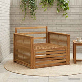vidaXL Buiten bank set Massief Acacia Hout en Polyester Naturel