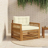 vidaXL Buiten bank set Massief Acacia Hout en Polyester Naturel