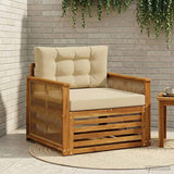 vidaXL Buiten bank set Massief Acacia Hout en Polyester Naturel