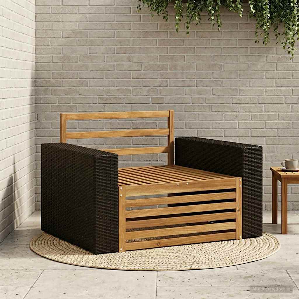 vidaXL Buiten bank set Massief Acacia Hout en Polyester Naturel