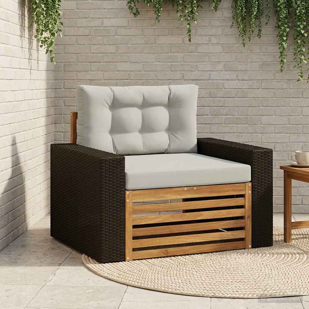 vidaXL Buiten bank set Massief Acacia Hout en Polyester Naturel