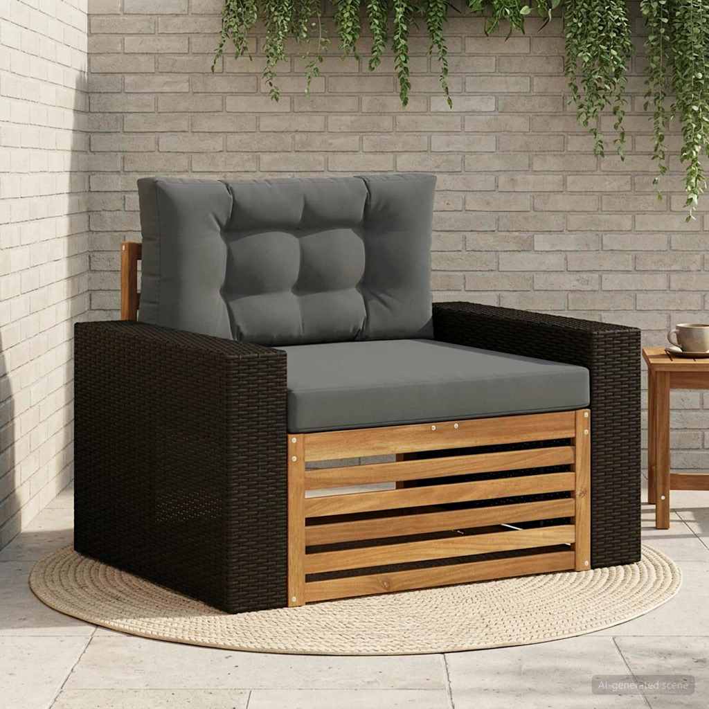 vidaXL Buiten bank set Massief Acacia Hout en Polyester Naturel
