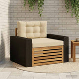 vidaXL Buiten bank set Massief Acacia Hout en Polyester Naturel