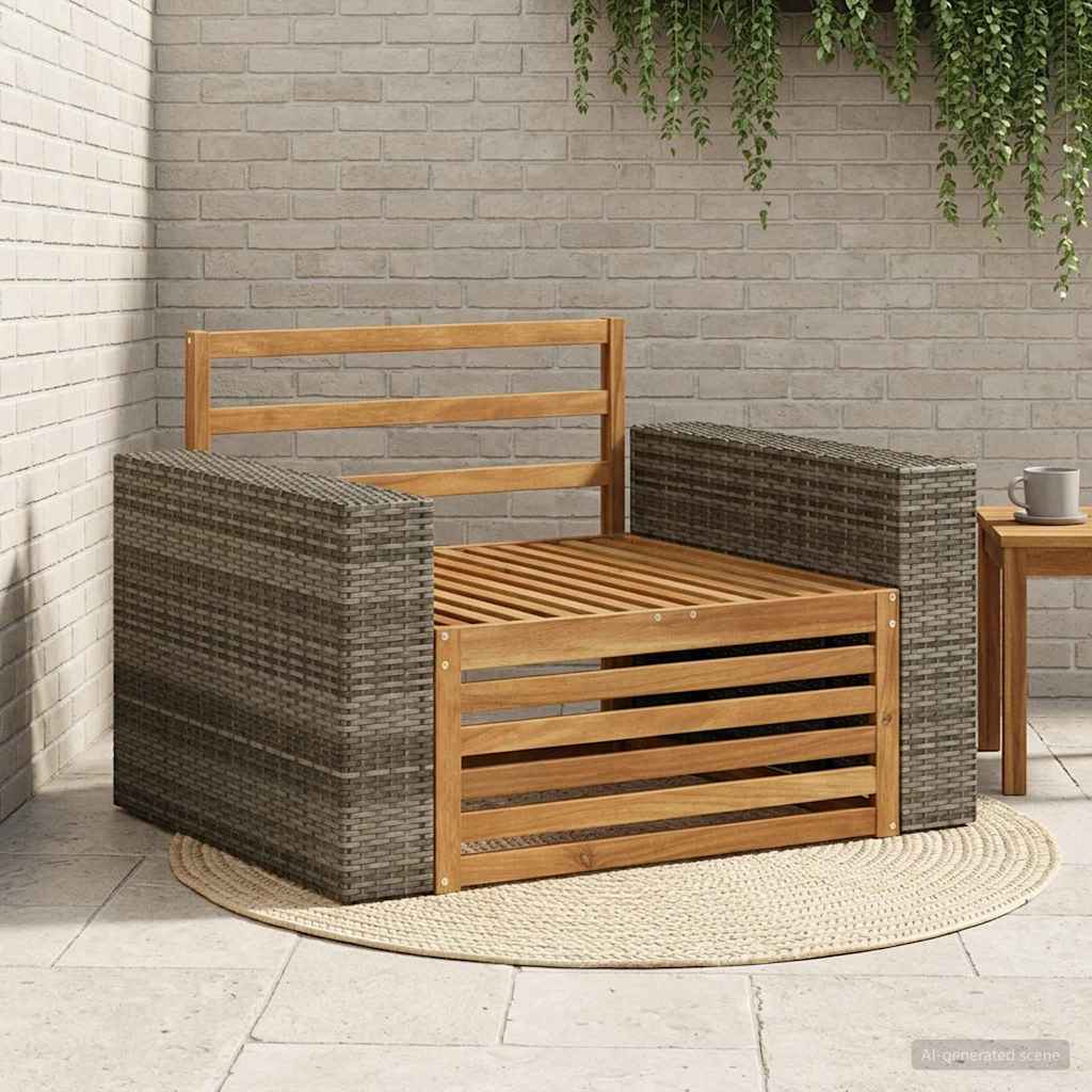 vidaXL Buiten bank set Massief Acacia Hout en Polyester Naturel