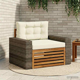 vidaXL Buiten bank set Massief Acacia Hout en Polyester Naturel