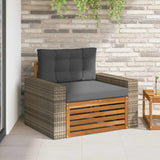 vidaXL Buiten bank set Massief Acacia Hout en Polyester Naturel