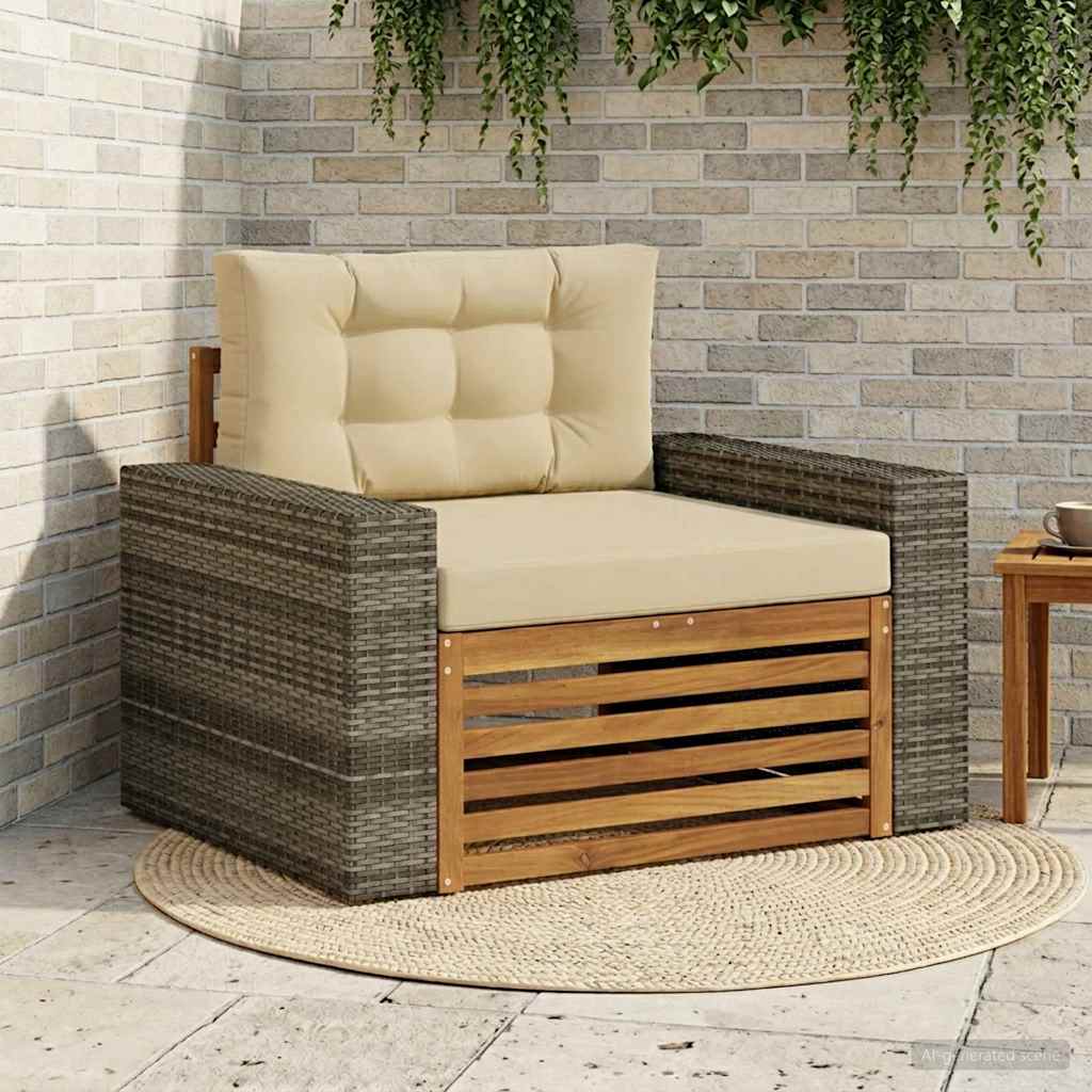 vidaXL Buiten bank set Massief Acacia Hout en Polyester Naturel