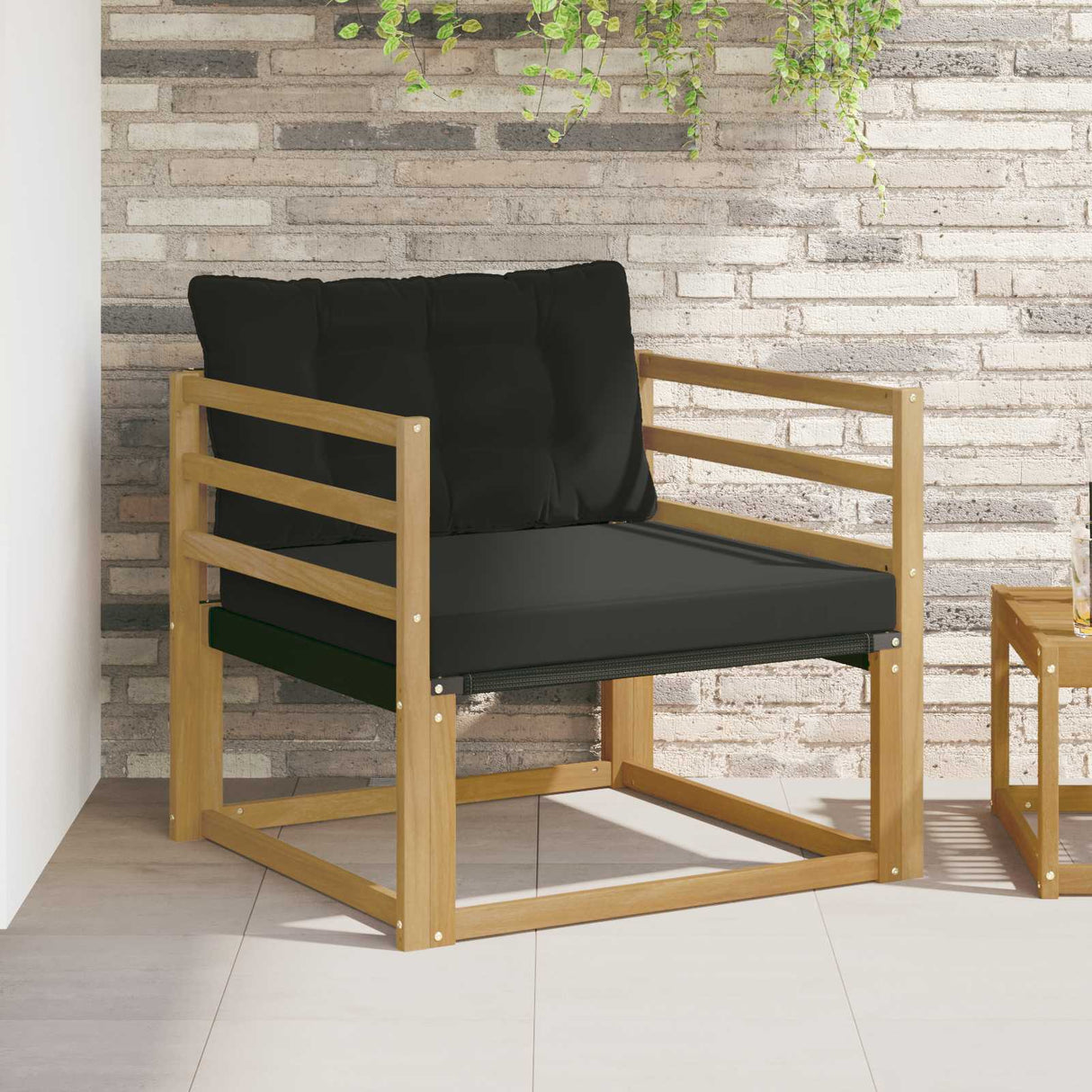 vidaXL Buiten bank set Massief Acaciahout en Textilene Naturel