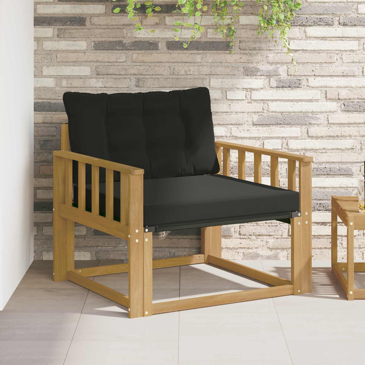vidaXL Buiten bank set Massief Acaciahout en Textilene Naturel