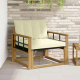 vidaXL Buiten bank set Massief Acaciahout en Textilene Naturel