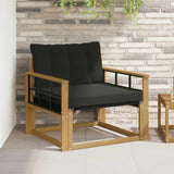 vidaXL Buiten bank set Massief Acaciahout en Textilene Naturel
