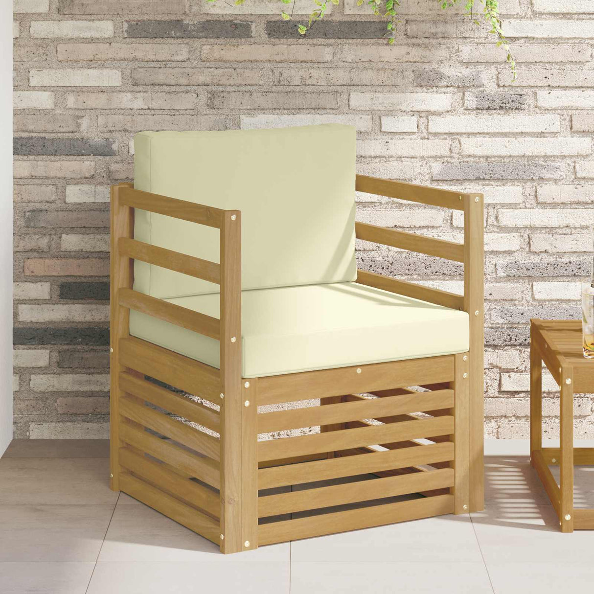 vidaXL Outdoor Sofa Solid Acacia Wood Natural