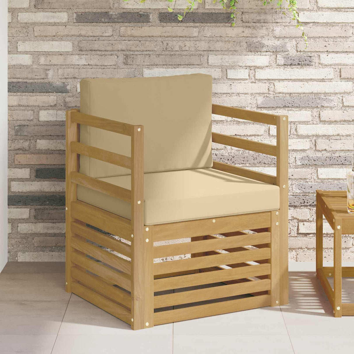vidaXL Outdoor Sofa Solid Acacia Wood Natural