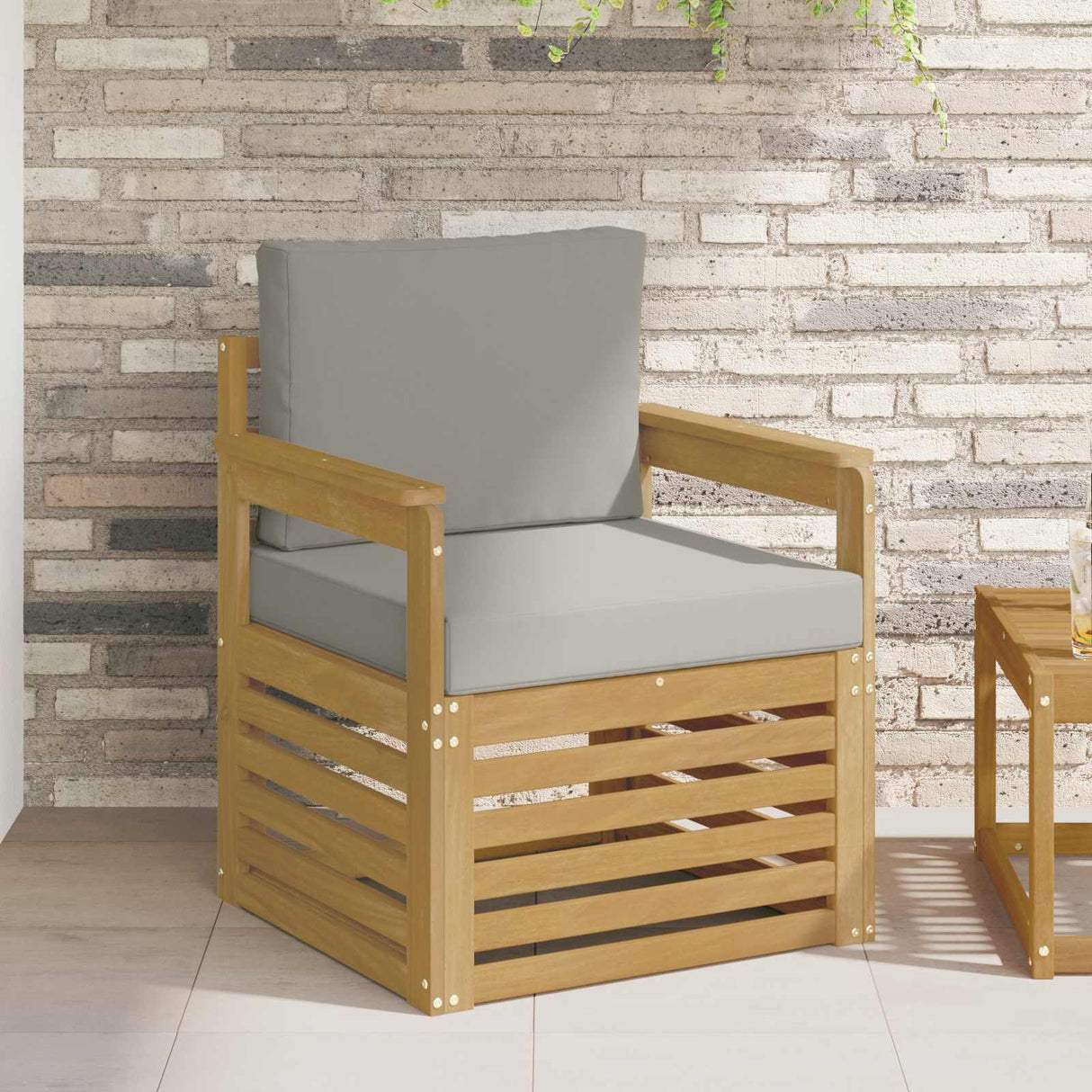 vidaXL Outdoor Sofa Solid Acacia Wood Natural