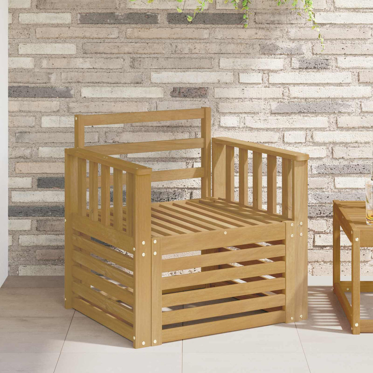 vidaXL Outdoor Sofa Solid Acacia Wood Natural