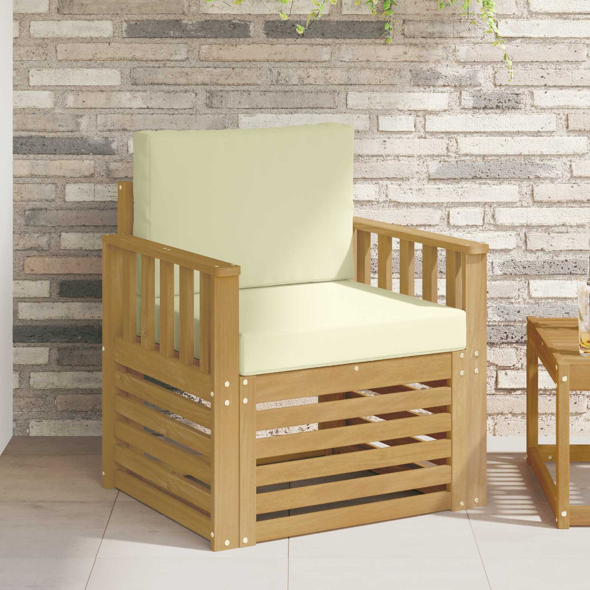 vidaXL Outdoor Sofa Solid Acacia Wood Natural