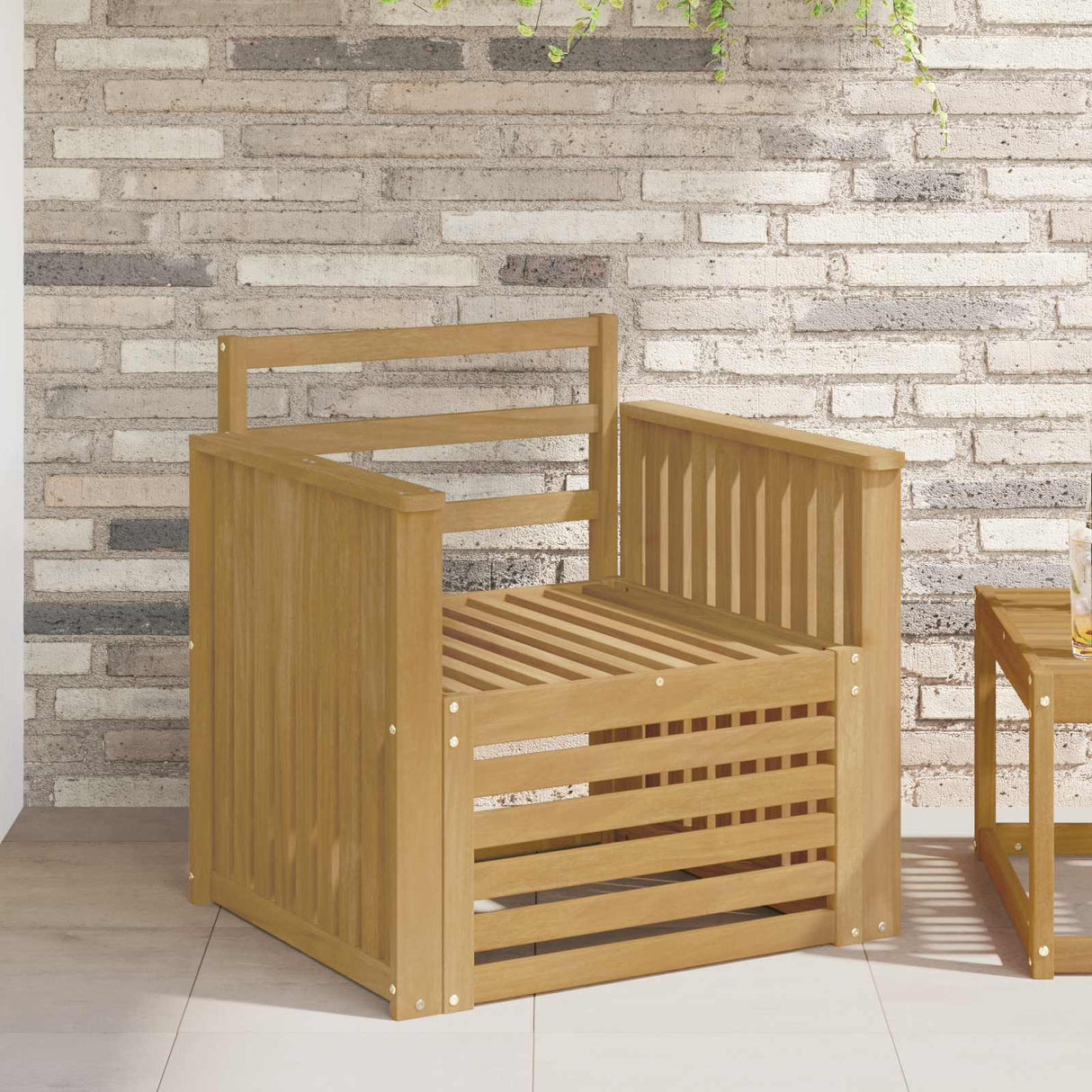 vidaXL Outdoor Sofa Solid Acacia Wood Natural
