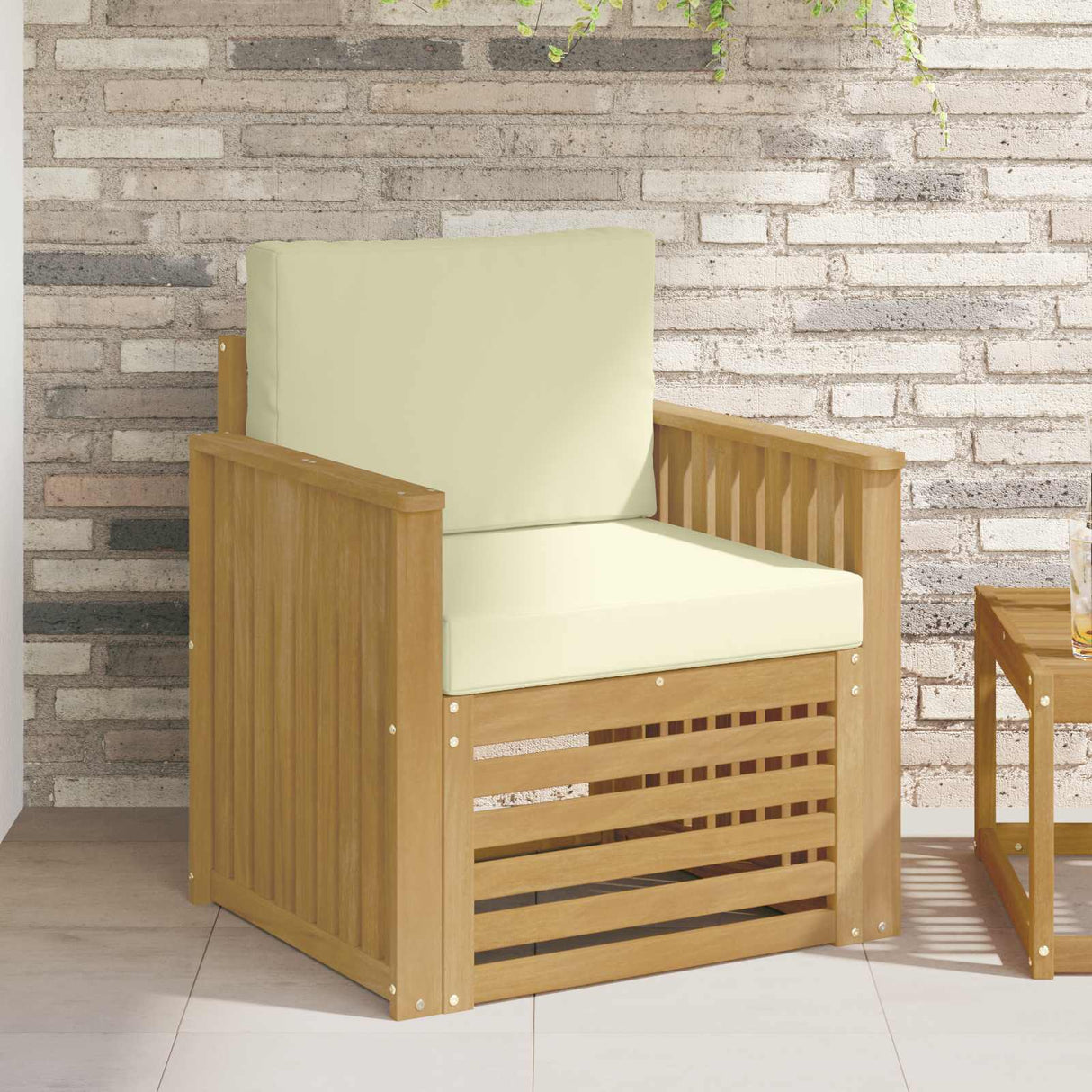 vidaXL Outdoor Sofa Solid Acacia Wood Natural