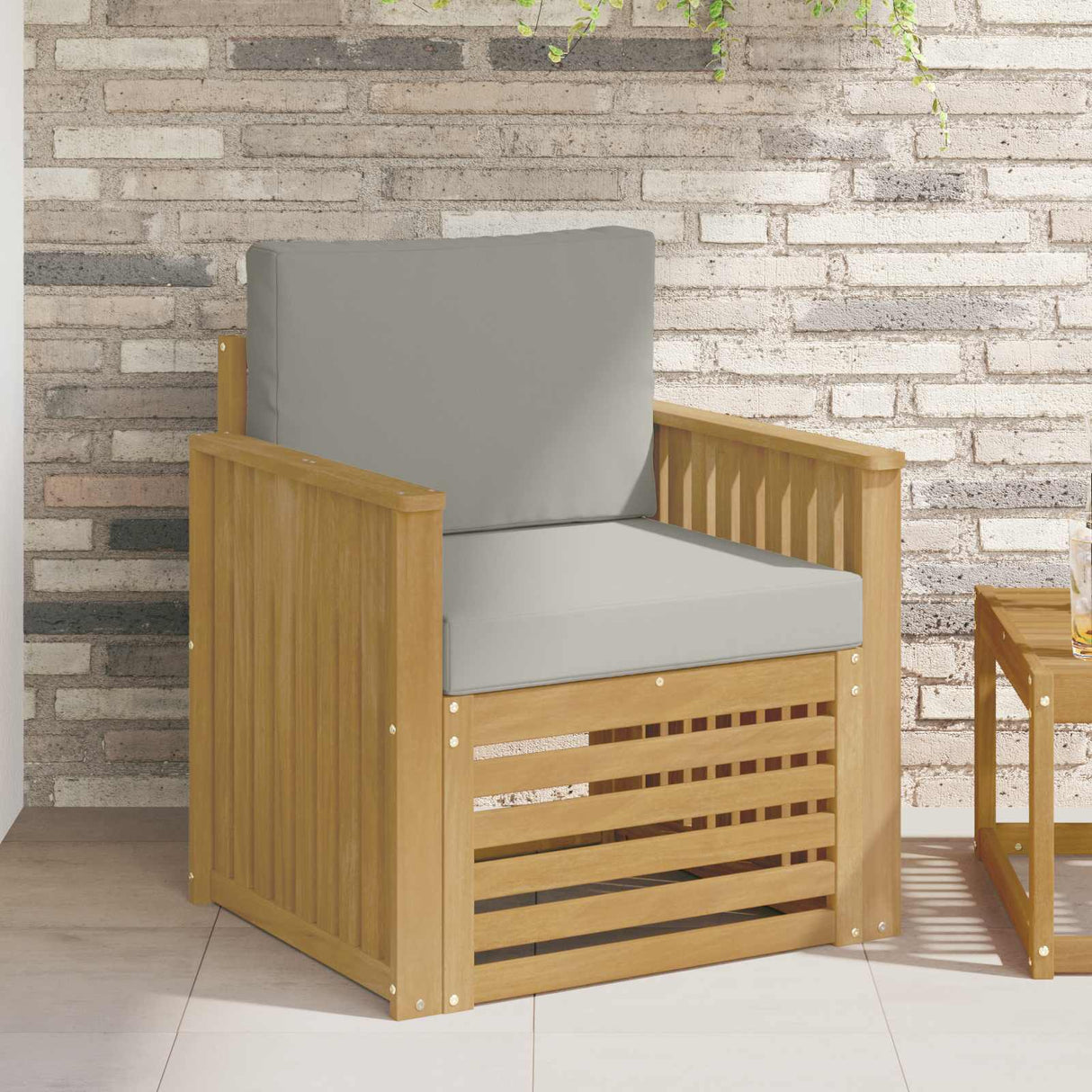 vidaXL Outdoor Sofa Solid Acacia Wood Natural