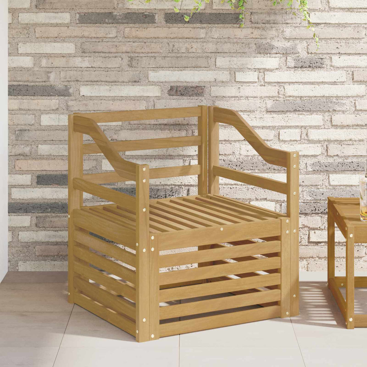 vidaXL Outdoor Sofa Solid Acacia Wood Natural