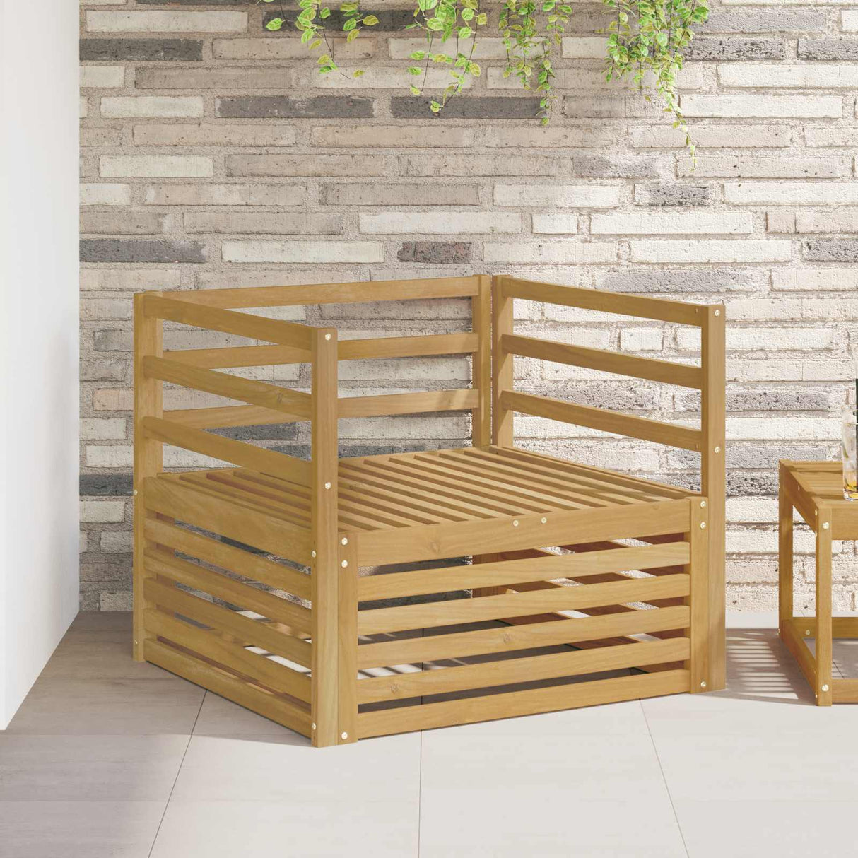 vidaXL Buiten bank set Massief Acacia Hout en Polyester Naturel