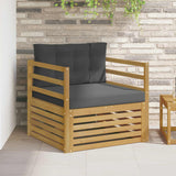 vidaXL Buiten bank set Massief Acacia Hout en Polyester Naturel