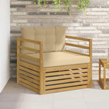 vidaXL Buiten bank set Massief Acacia Hout en Polyester Naturel