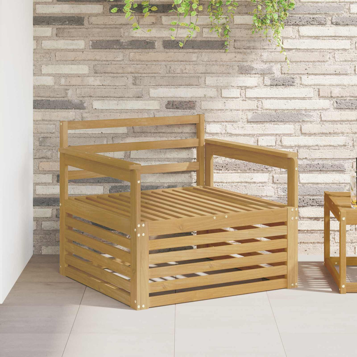 vidaXL Buiten bank set Massief Acacia Hout en Polyester Naturel