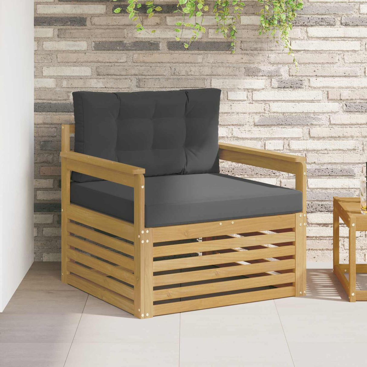 vidaXL Buiten bank set Massief Acacia Hout en Polyester Naturel