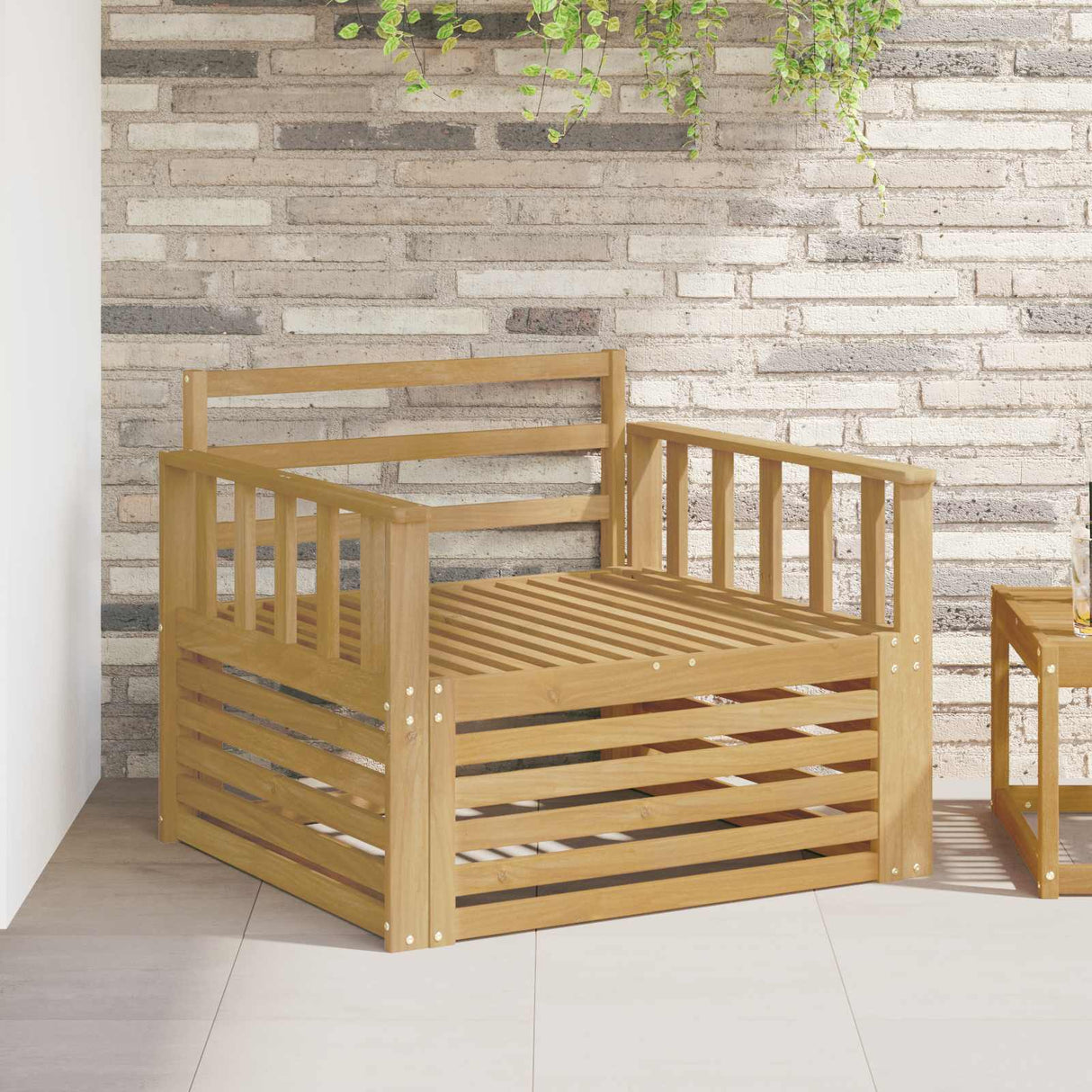 vidaXL Buiten bank set Massief Acacia Hout en Polyester Naturel