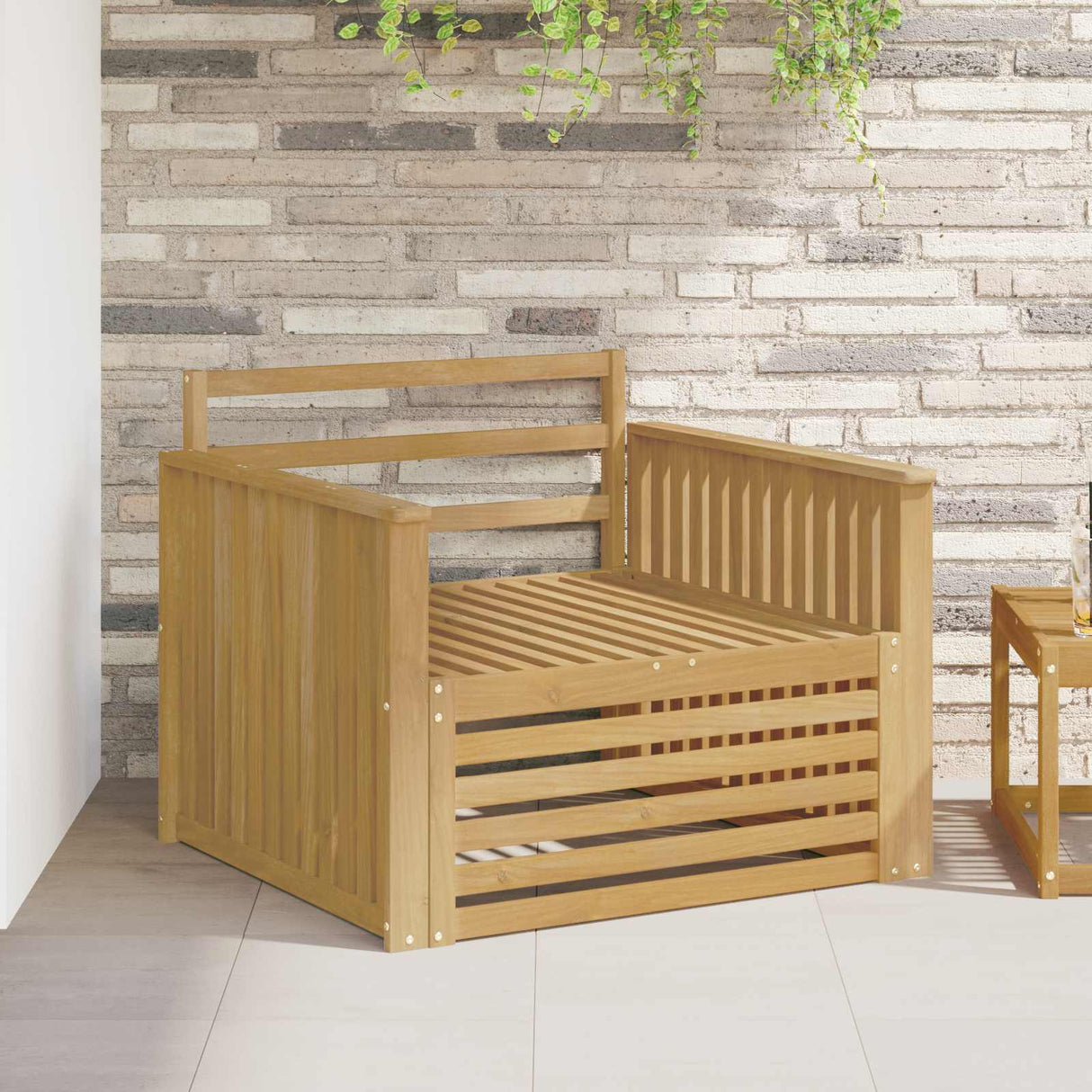 vidaXL Buiten bank set Massief Acacia Hout en Polyester Naturel