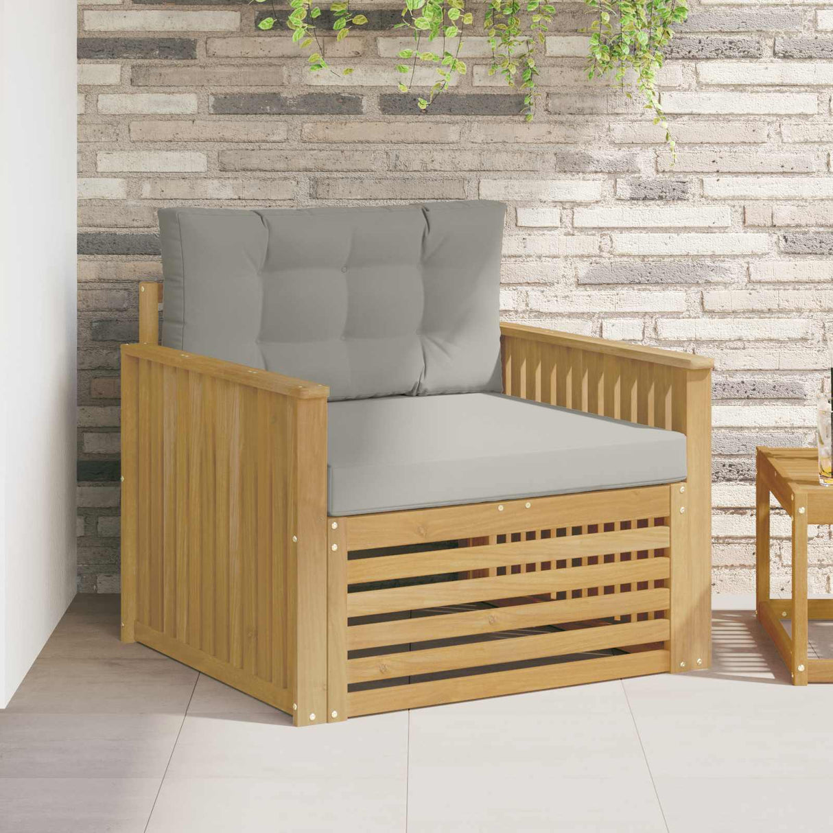 vidaXL Buiten bank set Massief Acacia Hout en Polyester Naturel
