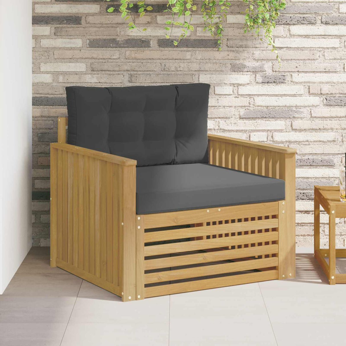 vidaXL Buiten bank set Massief Acacia Hout en Polyester Naturel
