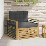 vidaXL Buiten bank set Massief Acacia Hout en Polyester Naturel