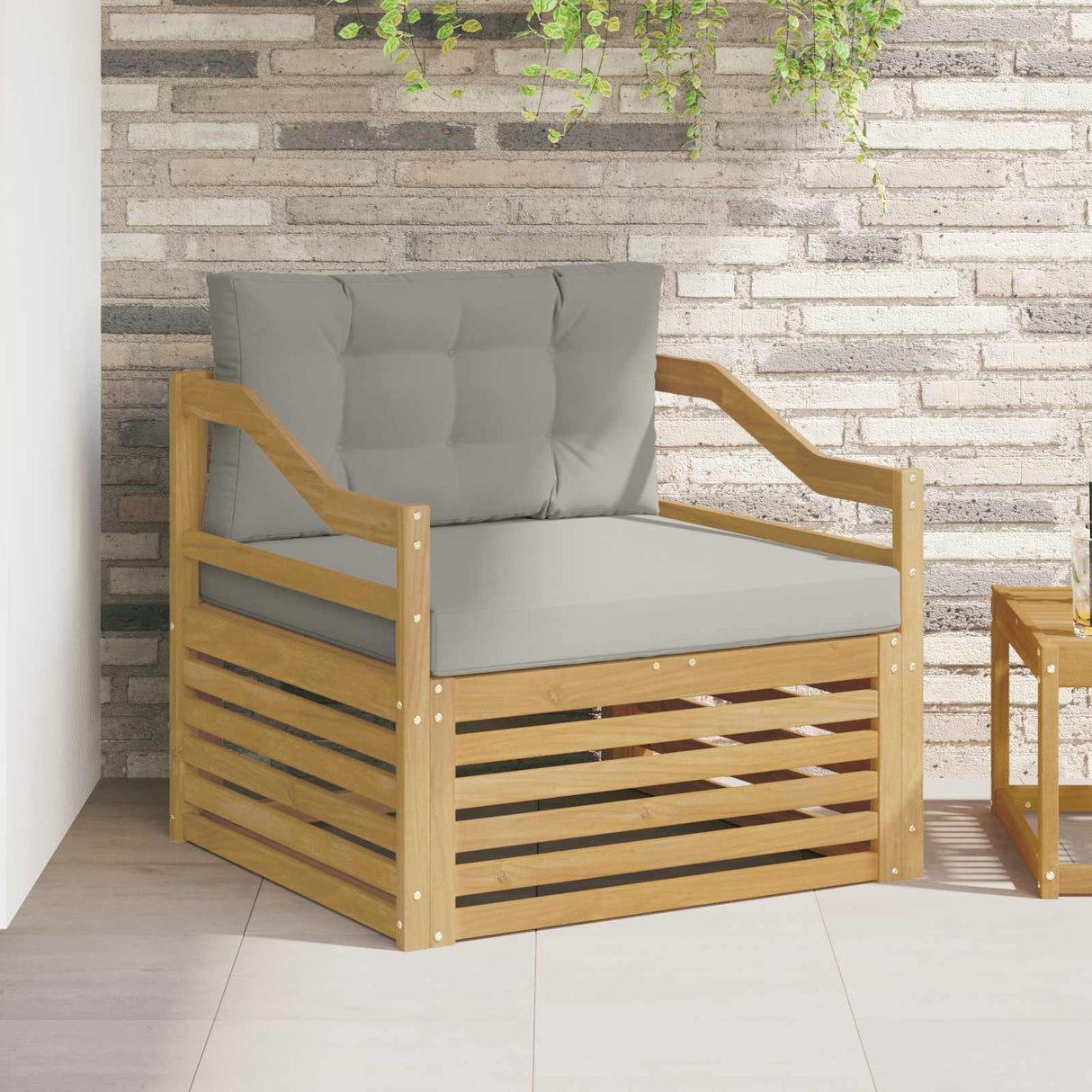 vidaXL Buiten bank set Massief Acacia Hout en Polyester Naturel