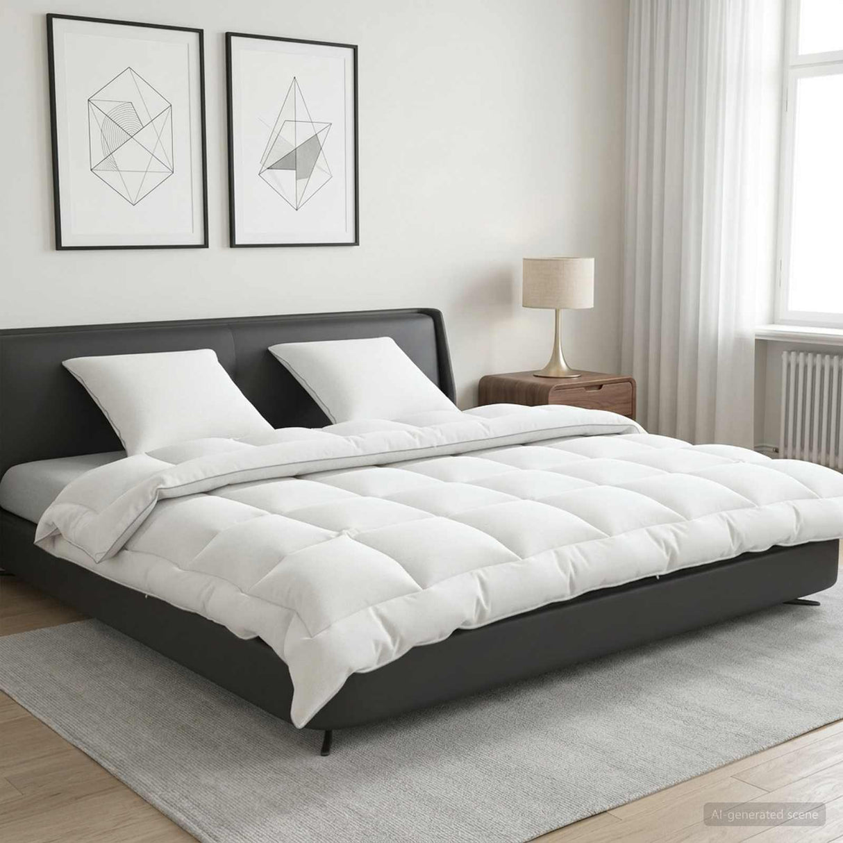 vidaXL Duvet and Pillow Set 3 pcs 200x200 cm 4 Seasons 220 GSM Wool