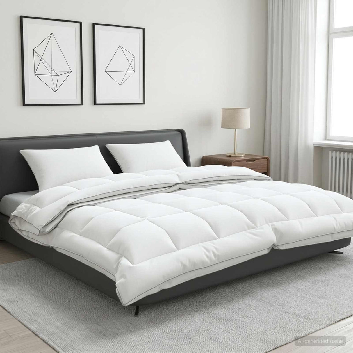 vidaXL Duvet and Pillow Set 3 pcs 200x200 cm 4 Seasons 140+220 GSM