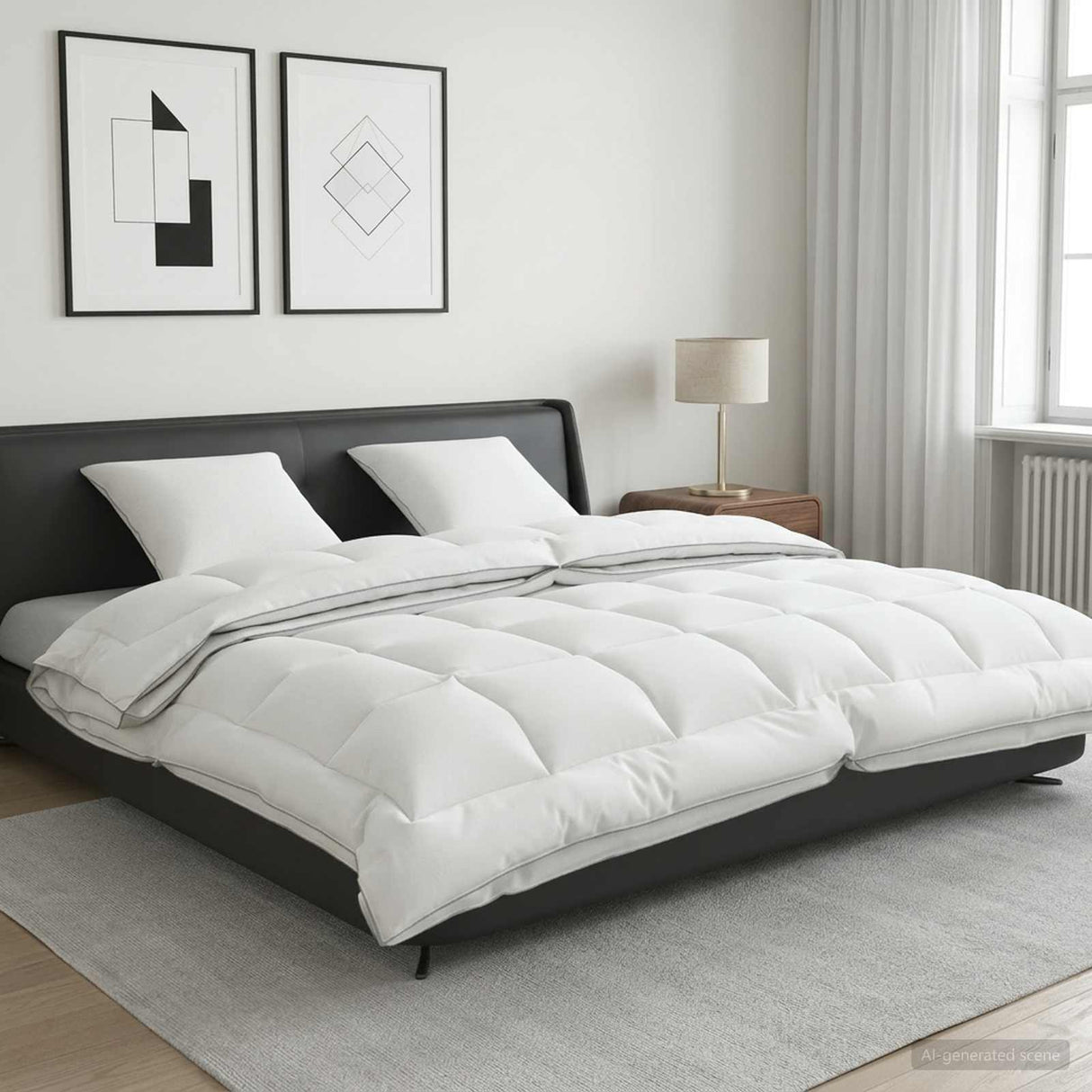 vidaXL Duvet and Pillow Set 3 pcs 200x200 cm 4 Seasons 140+220 GSM